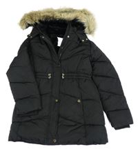 Červený šusťákový prošívaný zimní kabát s kapucí Nutmeg