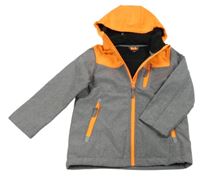 Šedo-oranžová softshellová bunda s kapucí Kiki&Koko