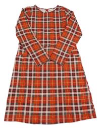 Červeno-barevné kostkované šaty H&M