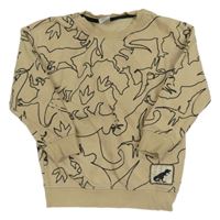 Béžová mikina s dinosaury Little kids