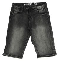Tmavošedé riflové skinny kraťasy C&A