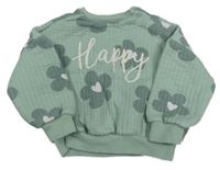 Zelená prošívaná oversize mikina s kytičkami George