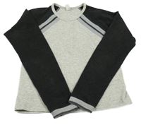 Šedo-tmavošedá mikina s fleecovými rukávy