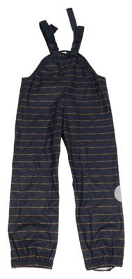 Tmavomodro-béžové pruhované nepromokavé laclové kalhoty Toplino