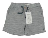 Nové - Tmavomodro-bílé pruhované plátěné kraťasy Name it 