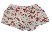 Šedé teplákové kraťasy s mašličkami - Minnie Disney 