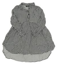 Černo-bílé kostkované lehké košilové šaty Page One Young