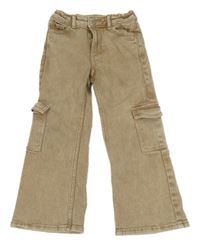 Béžové bootcut rifle s kapsami H&M