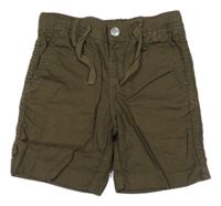 Khaki lněné kraťasy Jack & Jones 