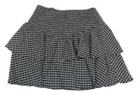 Černo-bílá kostkovaná vrstvená sukně Primark