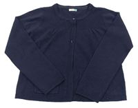 Tmavomodrý pletený propínací crop svetr John Lewis