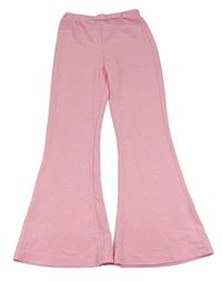 Světlerůžové flare tepláky SHEIN