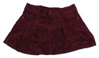 Vínová vzorovaná sametovo/manšestrová sukně 