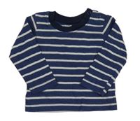 Tmavomodro-bílé pruhované melírované triko early days