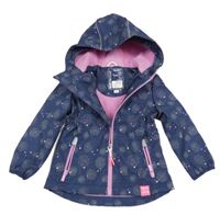 Tmavomodrá melírovaná vzorovaná softshellová parka s kapucí C&A