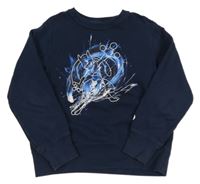 Tmavomodrá mikina s potiskem Uniqlo