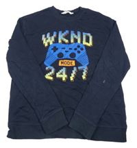 Tmavomodrá mikina s ovladačem H&M