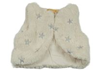 Smetanové kožešinové zateplené bolérko s hvězdičkami ORCHESTRA
