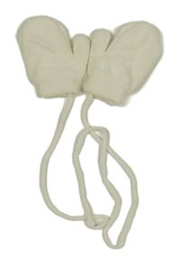 Smetanové palcové rukavice se šňůrkou 