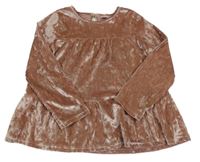 Starorůžová lesklá sametová tunika little kids