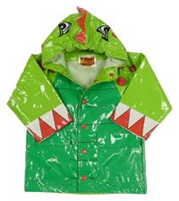 Tmavozeleno-zelená pláštěnka s kapucí - dinosaurus