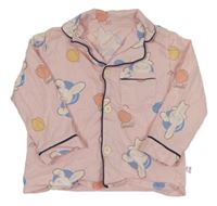 Světlerůžový pyžamový kabátek se zajíčky 