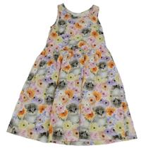 Barevné květované šaty s koťátky H&M