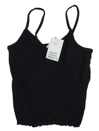 Nové - černý žebrovaný crop top H&M