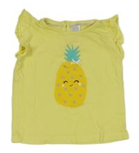 Žluté tričko s ananasem a volánky C&A