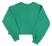 Tmavozelená oversize crop mikina H&M