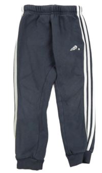 Tmavomodrošedo-bílé tepláky Adidas