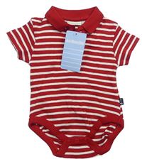 Červeno-bílé pruhované body s límečkem Jojo Maman Bebé