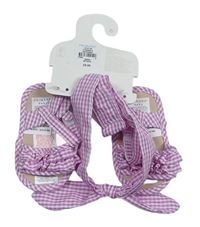 2set - Růžovo-bílé kostkované sandálky + čelenka Primark, vel. 18