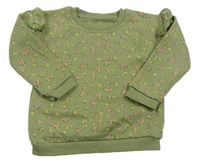 Khaki květovaná mikina s volánky Matalan