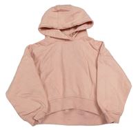 Růžová crop mikina s kapucí Next