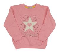 Růžová mikina s hvězdou a kamínky