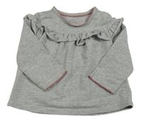 Šedé melírované třpytivé triko s volánem C&A