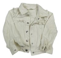 Bílá riflová bunda s volánky H&M