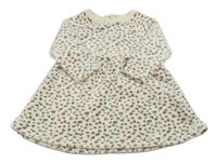 Krémové vzorované plyšové šaty M&S