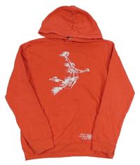 Červená mikina s basketbalistou a kapucí H&M