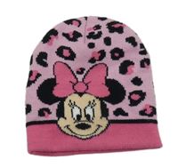 Růžová vzorovaná čepice s Minnie Disney