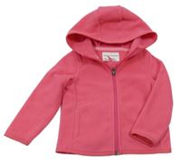 Tmavorůžová fleecová propínací mikina s kapucí Amazon