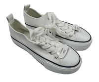 Nové - Bílé koženkové tenisky s platformou Primark vel. 36