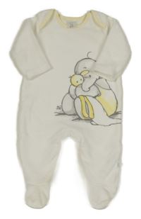 Smetanový fleecový overal se slonem