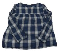 Tmavomodro-bílá kostkovaná halenka Fat Face