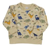 Béžová mikina s dinosaury Topomini