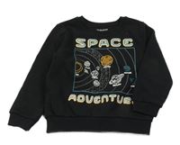 Černá mikina s planetami Primark