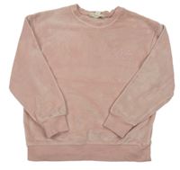 Růžová plyšová mikina s nápisem M&S