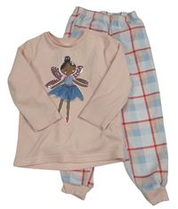 Světlerůžové fleecové pyžamo s baletkou Primark