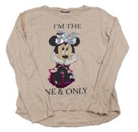 Pudrové triko s Minnie a flitry Disney